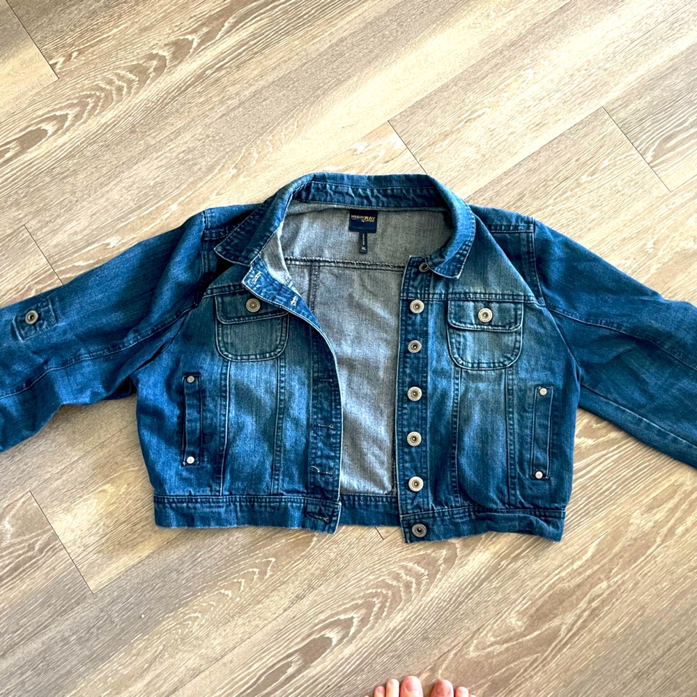 Highway jeans cropped denim jacket, XL